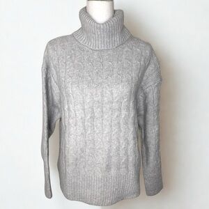 Zara Women Knit Turtleneck Sweater Size Large Light Gray